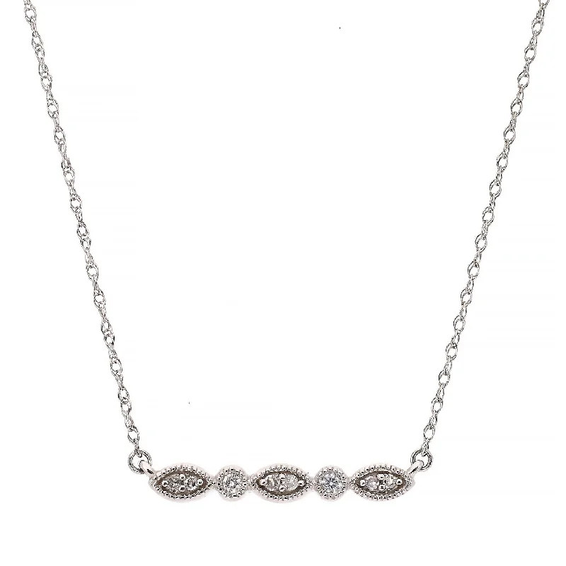 wedding pendant necklaces for women -10K White Gold Diamond Necklace