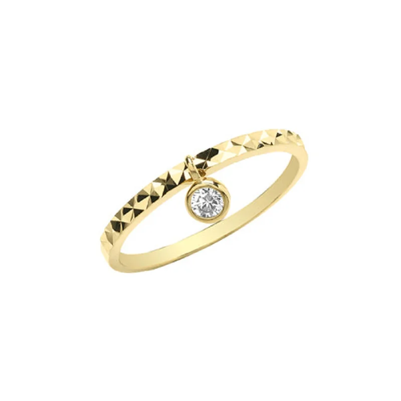 engagement rings for women -Dangle Ring - 9ct Yellow Gold