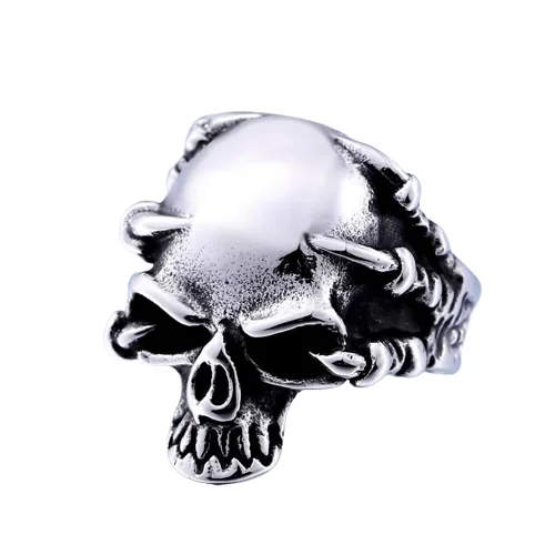 sapphire rings for women -Stainless Steel Claw Skull Ring