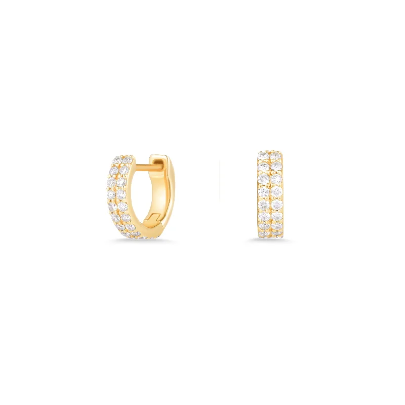 diamond stud earrings for women -Double Huggies