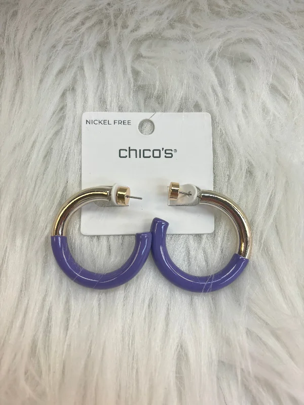 trendy silver earrings for women -Earrings Hoop By Chicos