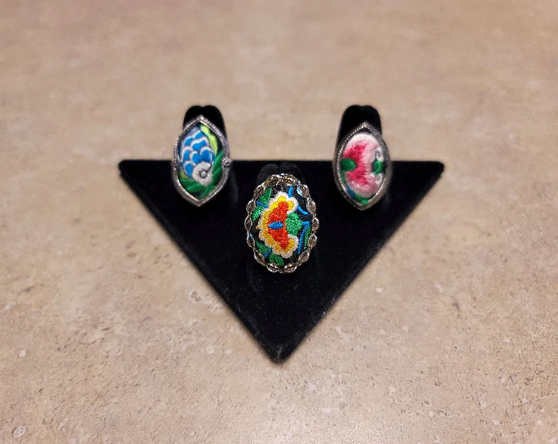 fashion cocktail rings -Tapestry Adjustable Rings