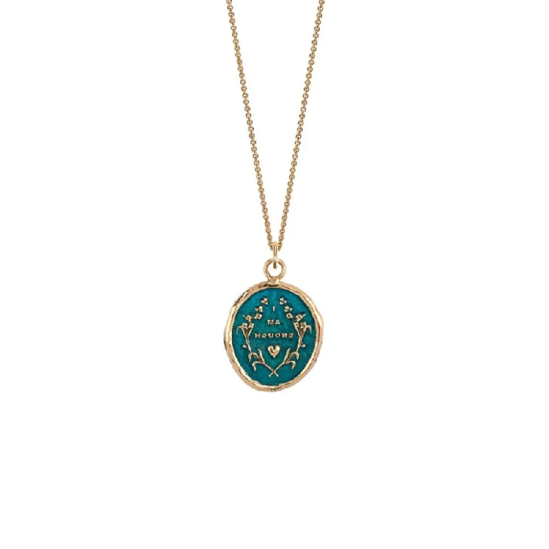 delicate diamond necklaces for women -14k Gold I Am Enough Talisman - True Colors