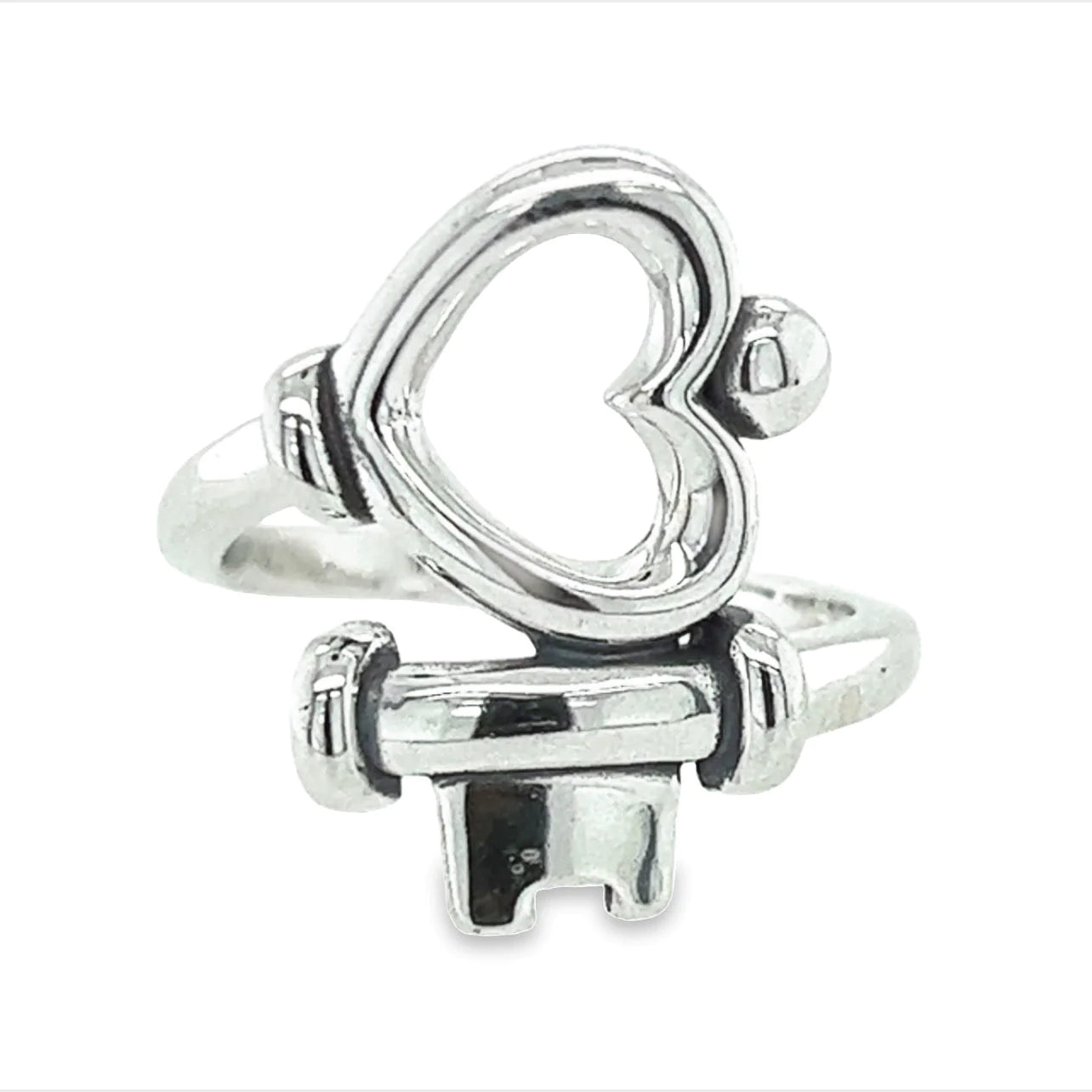 luxury promise rings -Heart and key ring