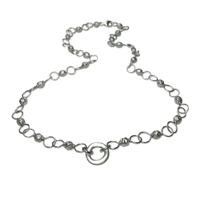 birthday gift necklaces for women -Gravelle Chain With Single Circlet Necklace