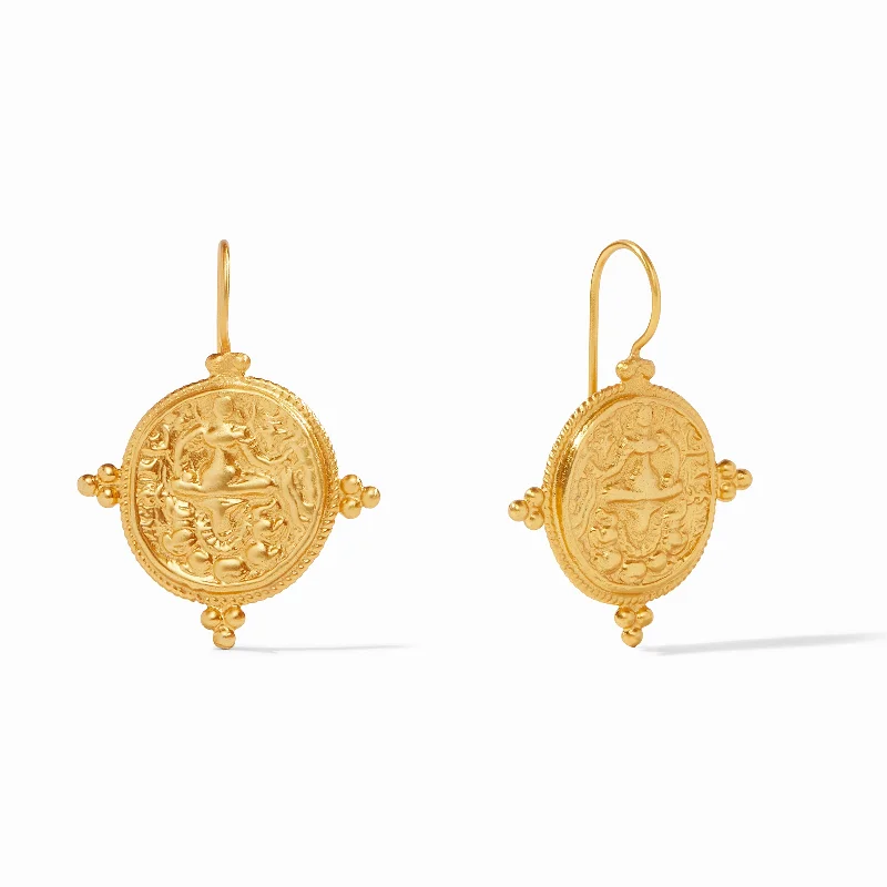 adjustable earrings for women -Quatro Coin Earring