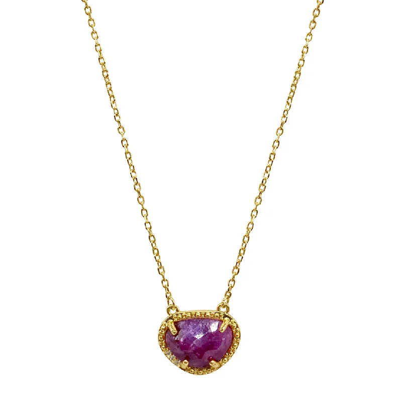 gemstone necklaces with gold chain -July Birthstone Necklace ruby silver gold