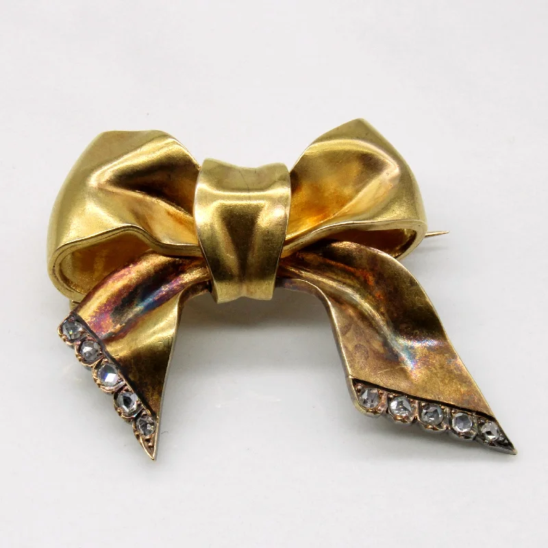 Vintage Diamond Bow Brooch | 0.20ctw |