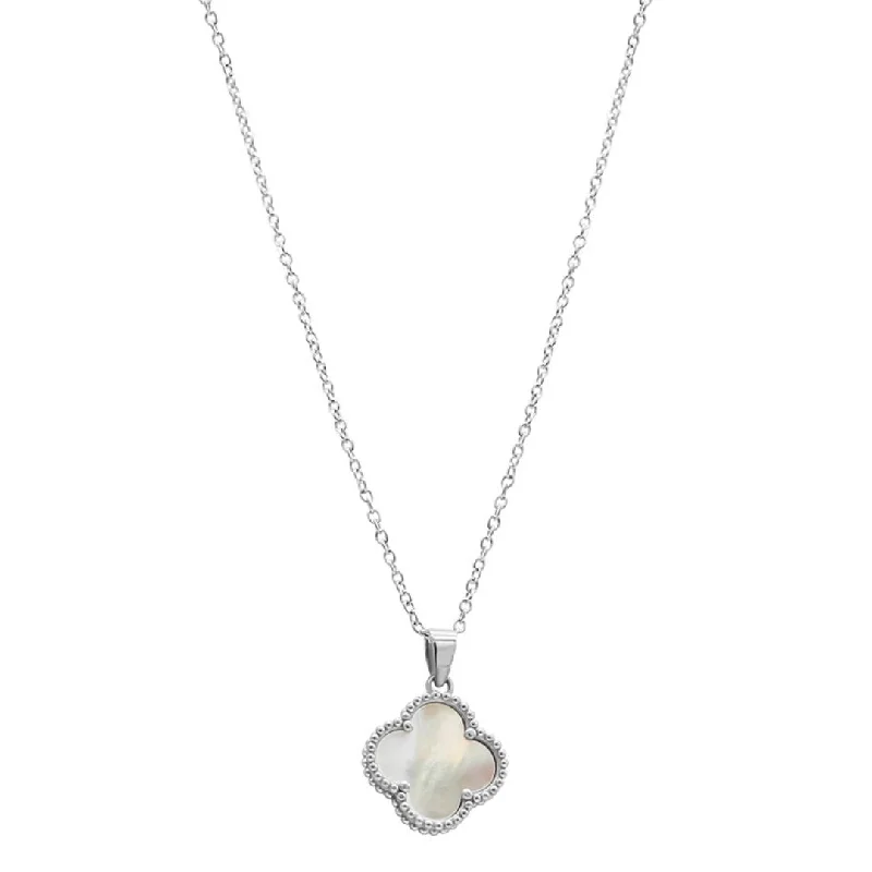 trendy choker necklaces for women -White Mother of Pearl Flower Necklace