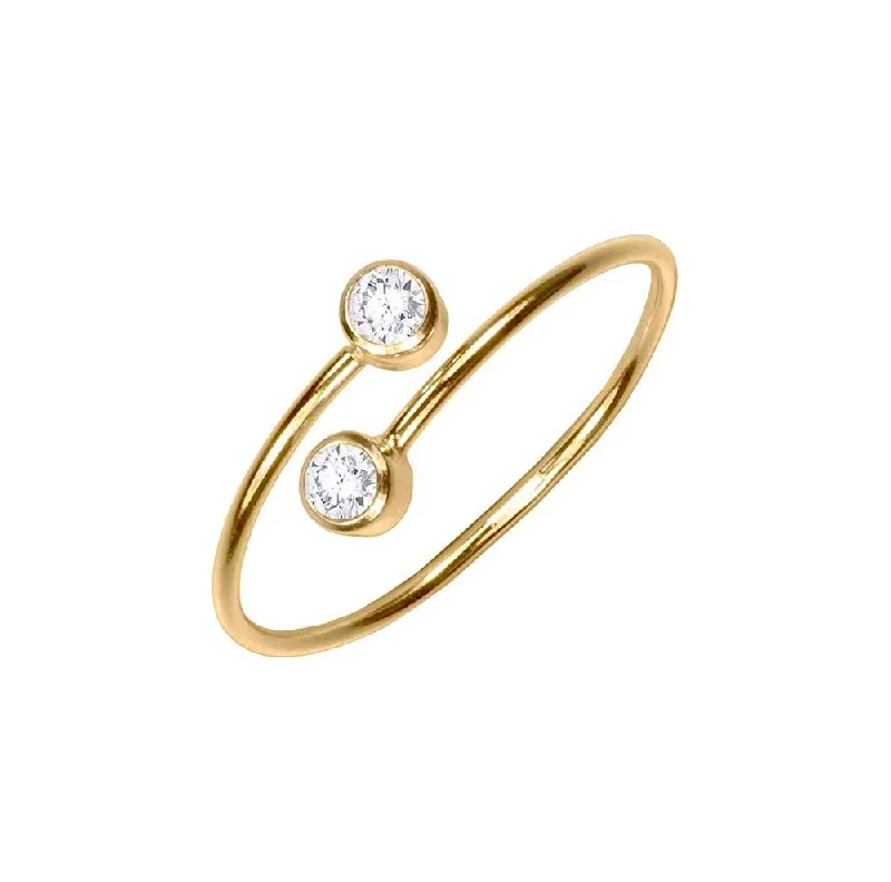 stackable gold rings for women -Open Golden Bezel Ring