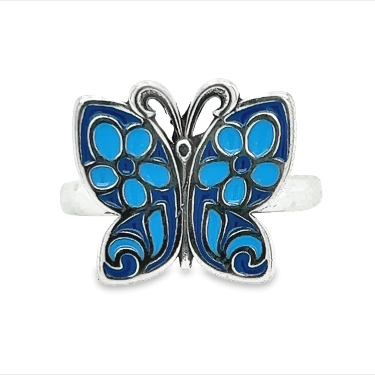 custom gold rings -Blue Butterly ring