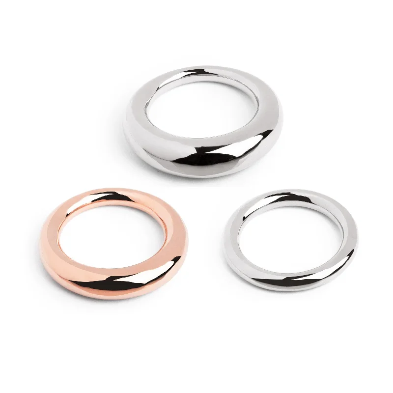 gold promise rings -3 Ring Pack Kim Rose Gold & Silver