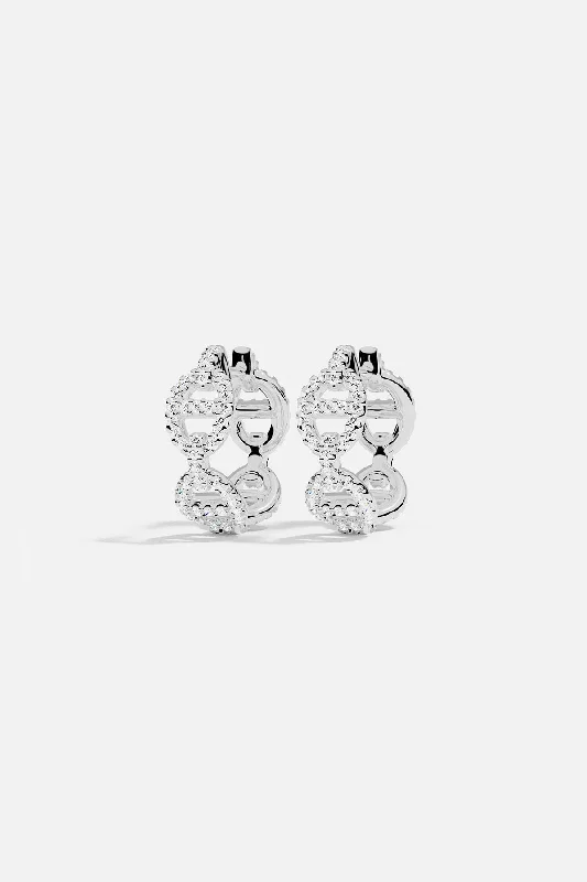 gemstone stud earrings for women -Maille Marine Hoop Earrings