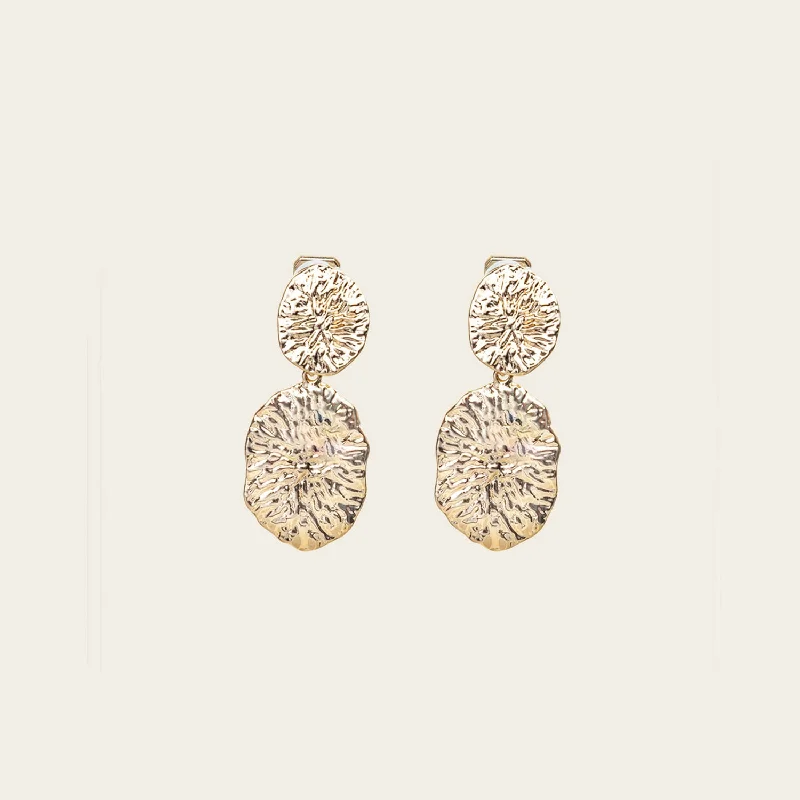 fashion hoop earrings for women -Daiquiri Drop Clip On Earrings in Gold