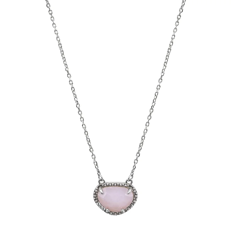 heart-shaped pendant necklaces for women -October Birthstone Necklace opal silver gold