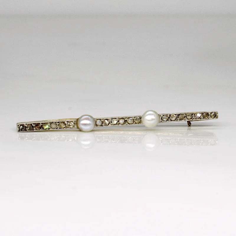 Diamond & Pearl Brooch | 0.20ctw |