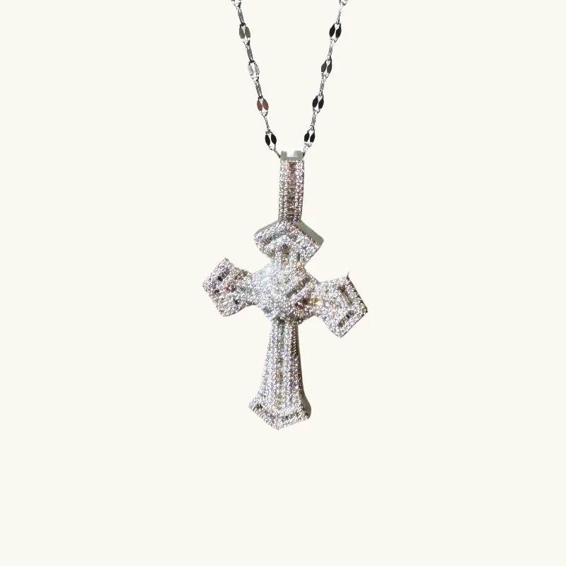 diamond necklaces for women -Silver Enchanted Cross Necklace