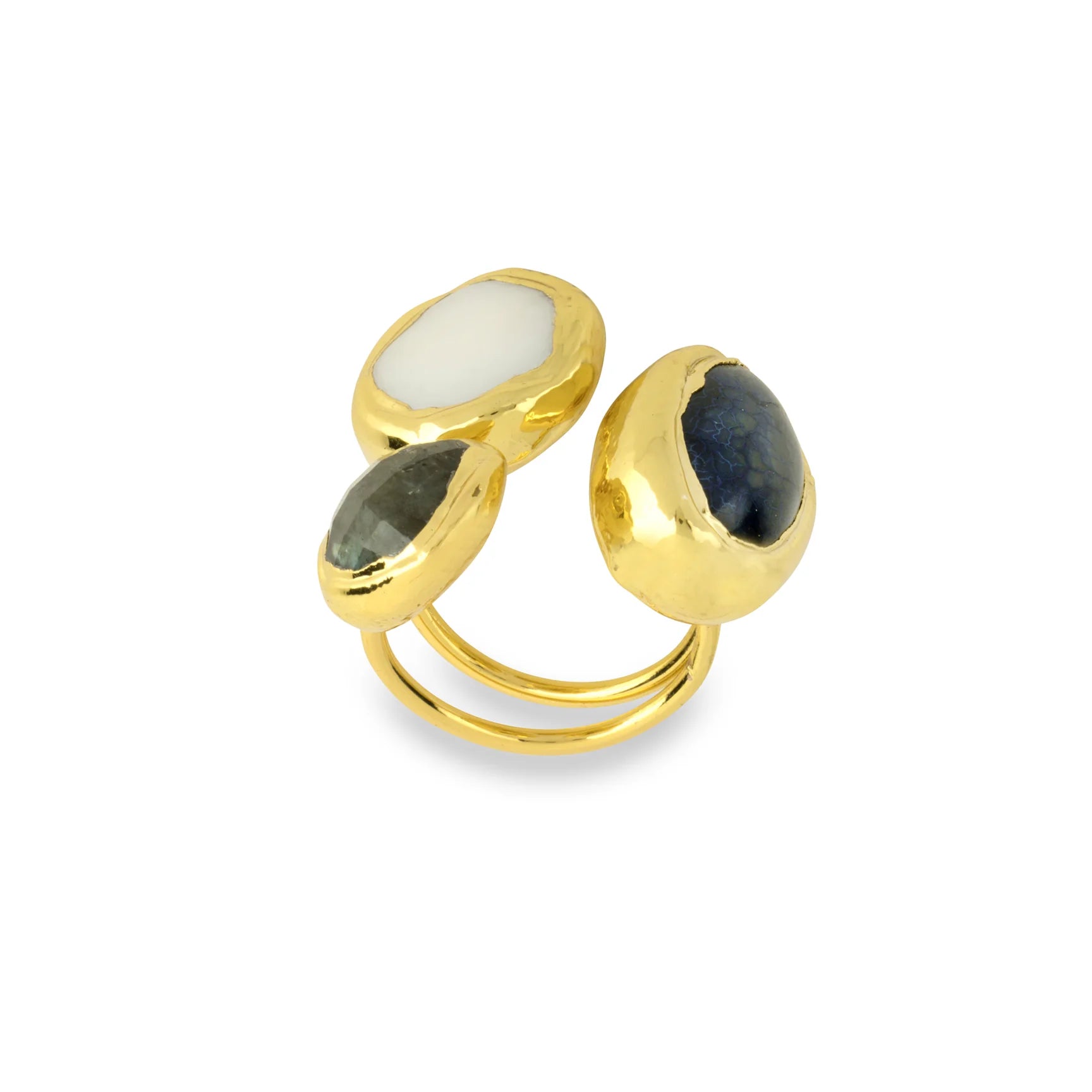 cocktail rings for women -Ashiana Amelie Navy Adjustable Ring