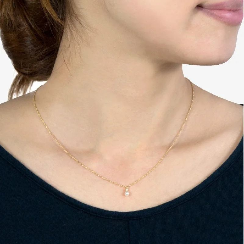 engraved gold necklaces for women -Japanese Akoya Pearl Necklace