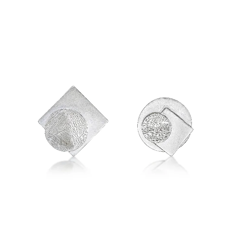 gold stud earrings for women -Natalie Wong- Mismatch Geometric Earrings