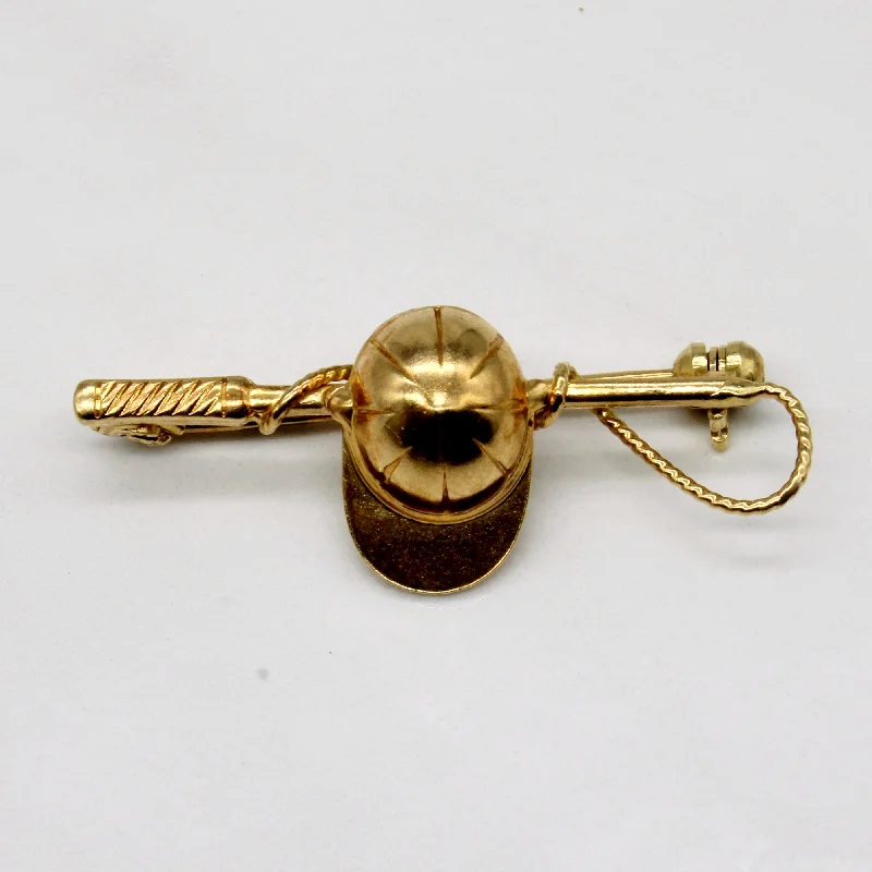 18k Yellow Gold Hat Brooch