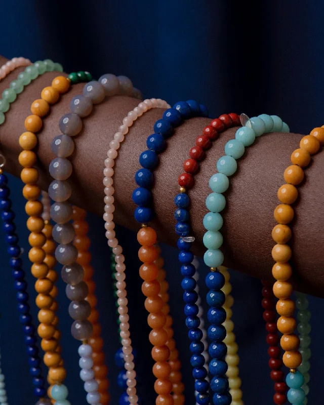 adjustable necklaces for women -4-Corners Necklace - Lapis, Lace Agate, Red & Green Aventurine