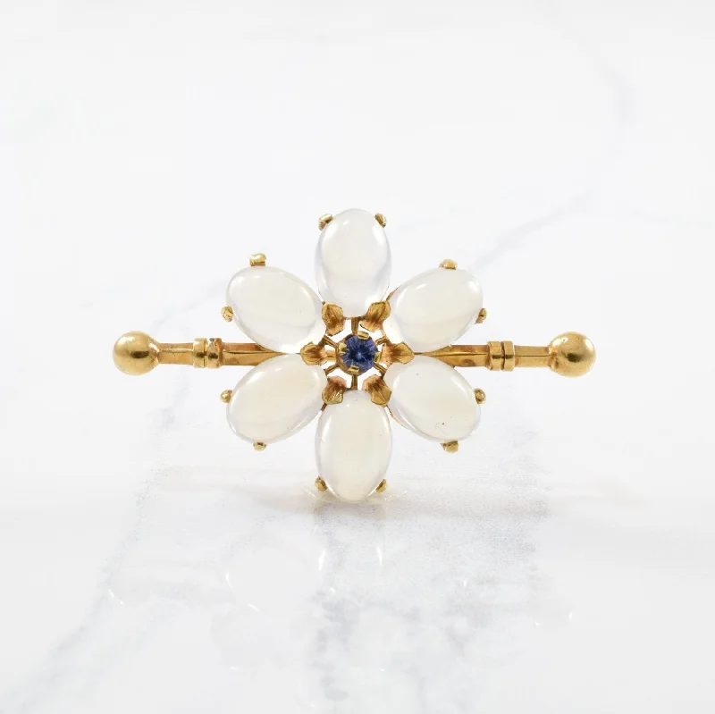 'Wordley, Allsopp, and Bliss' Vintage Sapphire & Moonstone Brooch | 0.13ct, 10.50ctw |