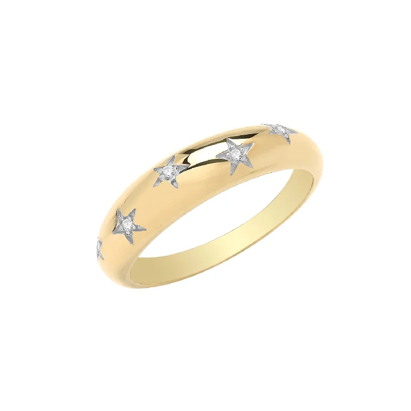 bridal gold rings for women -Dome Ring - 9ct Yellow Gold