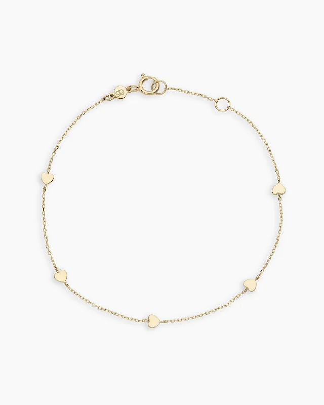 leather bracelets for women -14k Gold Amour Heart Bracelet