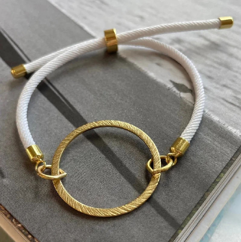 thin bangles for women -Winter White Slide Bracelet