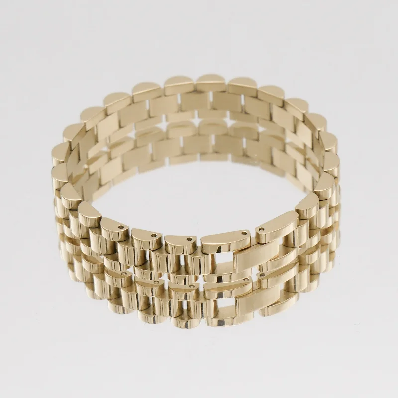 gold bangles for brides -Sian Watch Strap Bracelet