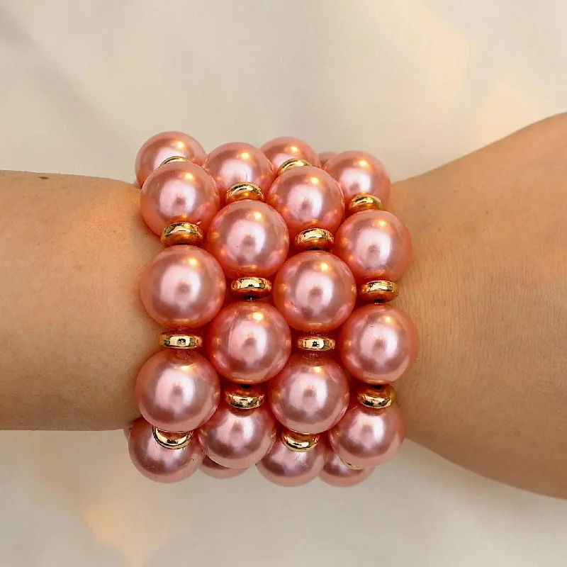 elegant bangles for women -TFC Pinky Promise Pearls Stacked Bracelet (Set of 4)