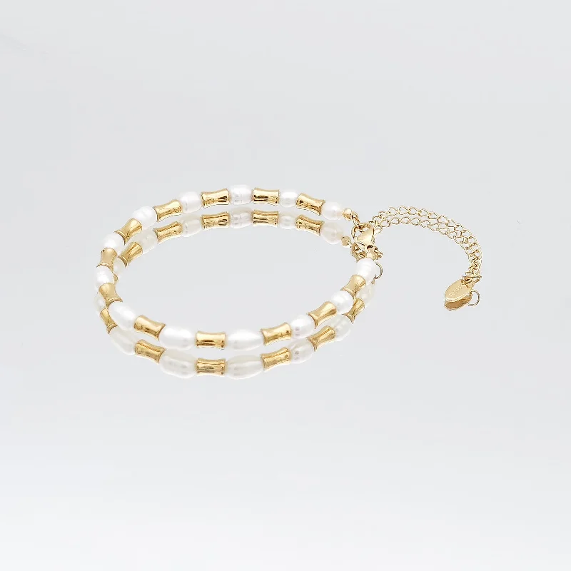 crystal bangles for women -Eden Pearl Bead Bracelet