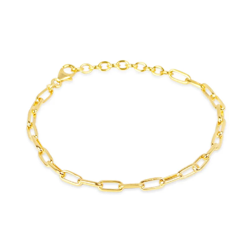 infinity bangles for women -Men's Paperclip Chain Bracelet | Gold