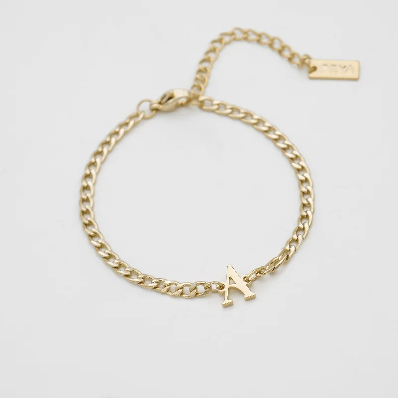 dainty bracelets for women -Dubai Initial Bracelet