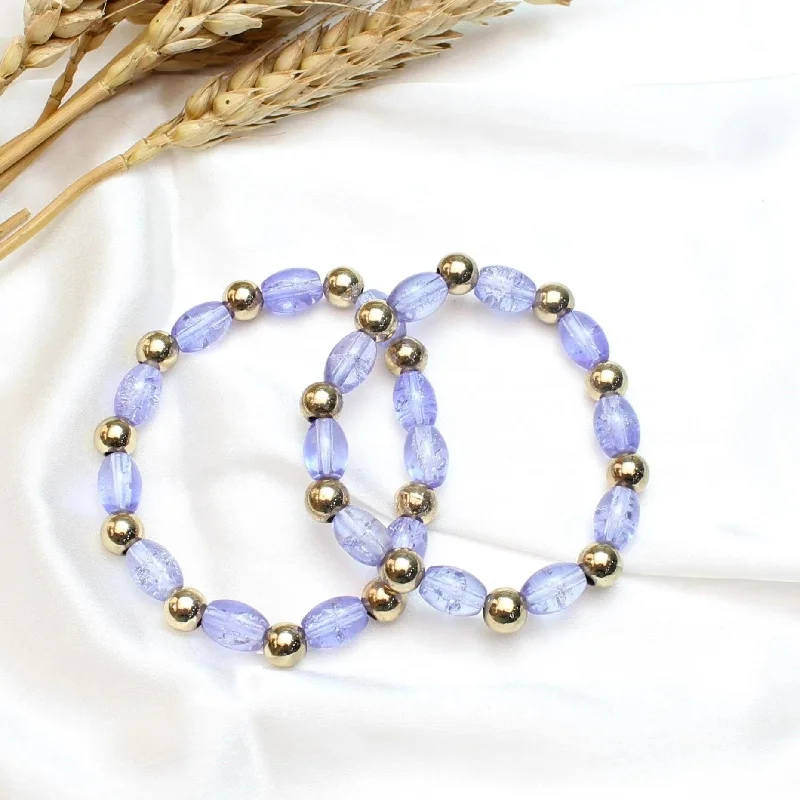 gold tennis bracelets -TFC Blue Purple Adjustable Bracelet Stack (Set of 2)