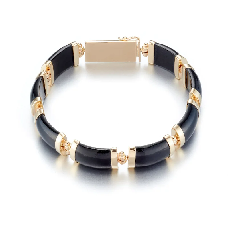 simple cuff bracelets for women -Josephine Bracelet in Black Nephrite Jade