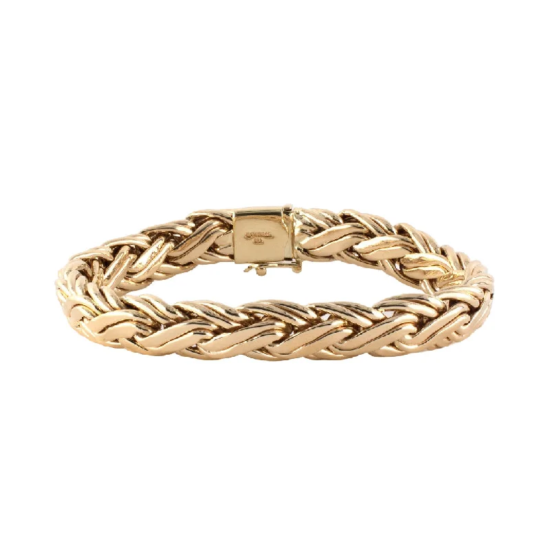 pearl bracelets for women -Tiffany Hollow Woven Gold Bracelet