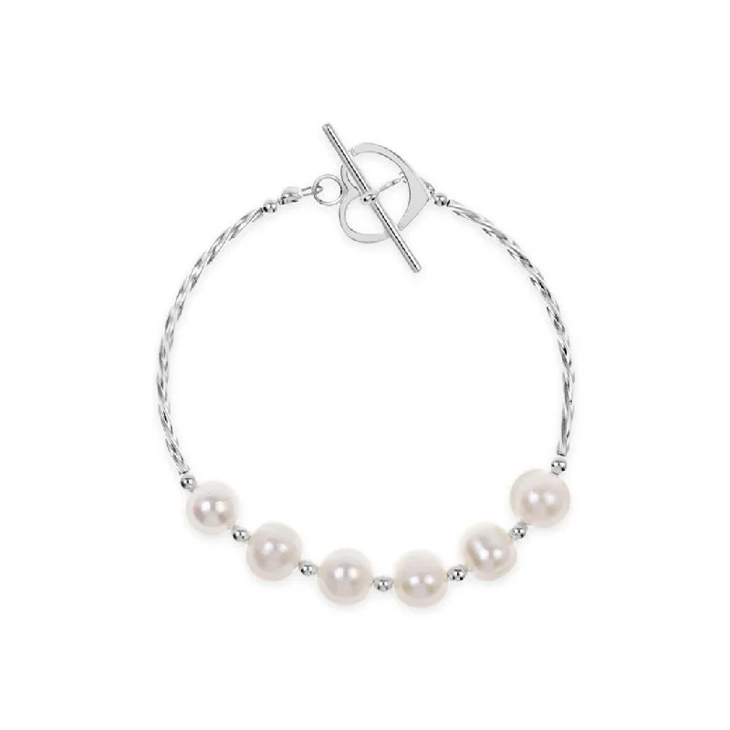 beaded bracelets for women -Twist Pearl Bracelet Ivory Pearls